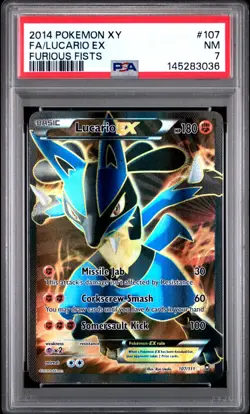 Pokemon Lucario EX Full Art - Furious Fists - 107/111 - PSA 7 - Image 1