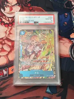 PSA 10 One Piece Nami Parallel SR Card Kamisoku no Ken GEM MINT Bandai TCG Rare - Image 1