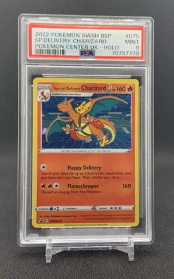 PSA 9 MINT Special Delivery Charizard SWSH075 Holo Promo Pokemon Card - Image 1