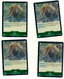 Set Of 4 Zou OP08-039 Foil Two Legends One Piece Trading Card - Image 1