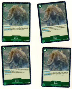 Set Of 4 Zou OP08-039 Foil Two Legends One Piece Trading Card - Image 3