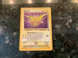 Zapdos 15/62 Fossil Pokemon Card Unlimited Holo Rare Moderately Played MP - Image 1