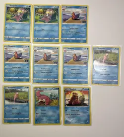 10 Card Lot Of Slowpoke Slowbro Pokemon TCG Common - Image 1