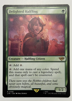 MTG Delighted Halfling Universes Beyond: the Lord of the Rings Rare 158 - Image 1