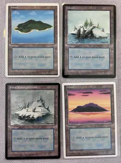 4x Island (Ice Age, 4th, Snow-Covered, English, 1995) MTG LP - Image 1