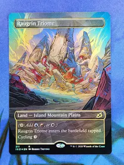 1x FOIL BORDERLESS Raugrin Triome, NM, IKO, Magic: the Gathering, MtG - Image 1