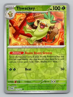 Thwackey 015/167 Common Twilight Masquerade Pokemon Reverse Holo Near Mint - Image 1