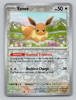 Eevee 143/191 Common Surging Sparks Pokemon Reverse Holo Near Mint - Image 1