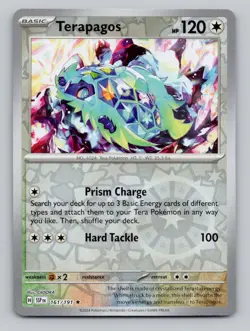 Terapagos 161/191 Rare Surging Sparks Pokemon Reverse Holo Near Mint - Image 1