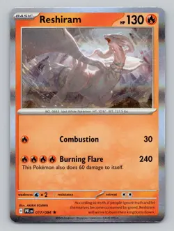 Reshiram 017/094 Rare Phantasmal Flames Pokemon Holo Near Mint - Image 1