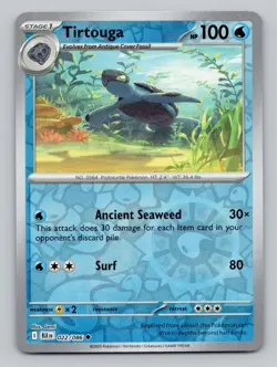Tirtouga 022/086 Uncommon Black Bolt Pokemon Reverse Holo Near Mint - Image 1