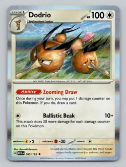 Dodrio 085/165 Rare 151 Pokemon Holo Near Mint - Image 1