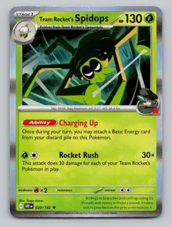 Team Rocket's Spidops 020/182 Rare Destined Rivals Pokemon Holo Near Mint - Image 1