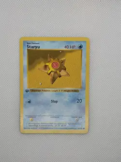 Pokemon TCG Staryu Base Set (Shadowless) 65/102 1st Edition LP - Image 3