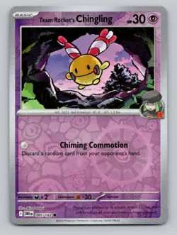 Team Rocket's Chingling 085/182 Common Destined Rivals Pokemon Reverse Holo NM - Image 1