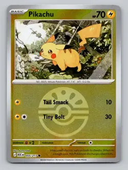 Pikachu (Friend Ball) 055/217 Common Ascended Heroes Pokemon Reverse Holo NM - Image 1