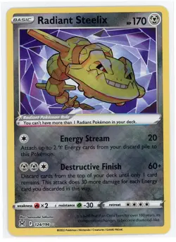 Pokemon TCG - Radiant Steelix 124/196 - Lost Origin - Radiant Holo Rare - Image 1