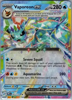 Vaporeon ex 023/131 SV: Prismatic Evolutions - Pokemon Card - NM - Image 1