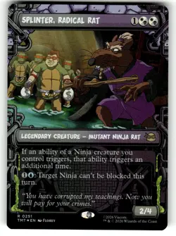 MTG Magic: The Gathering TMNT Card #251 FOIL Splinter, Radical Rat (Showcase) - Image 1