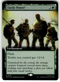 MTG Magic: The Gathering TMNT Card #275 FOIL Turtle Power! (Extended Art) - Image 1