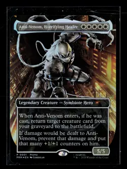 MTG Anti-Venom Horrifying Healer 1 Media Promo Borderless Foil Marvel Legends - Image 1