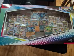 Pokemon TCG Prismatic Evolutions Lucario Ex + Tyranitar Ex Premium Collection - Image 1