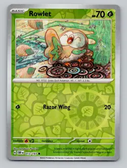 Rowlet 013/197 Common Obsidian Flames Pokemon Reverse Holo Near Mint - Image 1
