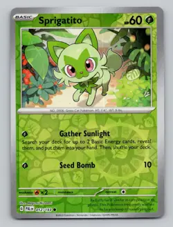 Sprigatito 012/193 Common Paldea Evolved Pokemon Reverse Holo Near Mint - Image 1