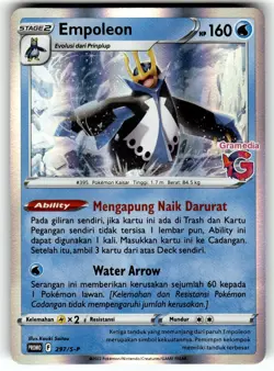 Pokemon Indonesia Gramedia Promo Card Empoleon HOLO 297/S-P Stamped - Image 1