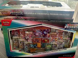 Pokemon TCG Prismatic Evolutions Lucario Ex + Tyranitar Ex Premium Collection - Image 5