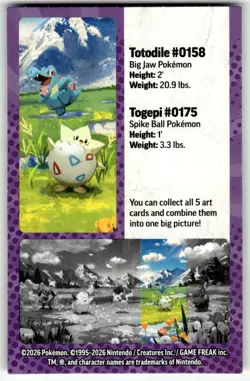 Pokemon Ascended Heroes Mini Tin Art Card & Sticker Set #Totodile & Togepi - Image 3