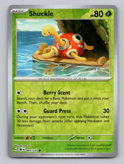 Shuckle 005/197 Common Obsidian Flames Pokemon Reverse Holo Near Mint - Image 1