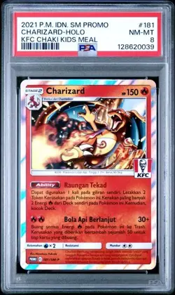 Pokemon Charizard 181/SM-P KFC Kentucky Fried Chicken Promo Card PSA 8 - Image 1