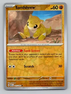 Sandshrew 027/165 Common 151 Pokemon Reverse Holo Near Mint - Image 1