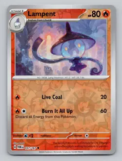Lampent 037/167 Common Twilight Masquerade Pokemon Reverse Holo Near Mint - Image 1