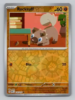 Rockruff 116/197 Common Obsidian Flames Pokemon Reverse Holo Near Mint - Image 1