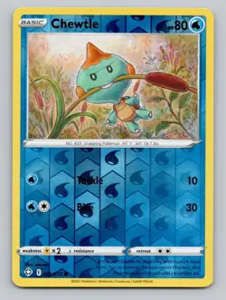 Chewtle 026/072 Common Shining Fates Pokemon Reverse Holo Near Mint - Image 1