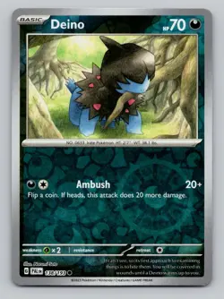 Deino 138/193 Common Paldea Evolved Pokemon Reverse Holo Near Mint - Image 1