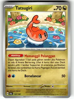 Pokemon Scarlet & Violet Sv8a Festival Terastal EX Card 121/187 Tatsugiri - Image 1