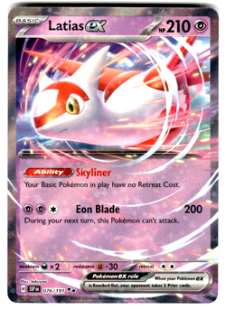 Pokemon SV08 Surging Sparks Card 76/191 Latias ex Double Rare - Image 1