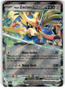 Pokemon Journey Together Card #111/159 Hop's Zacian ex Double Rare - Image 1