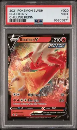 Pokemon Chilling Reign Blaziken V #020 PSA 9 - Image 1