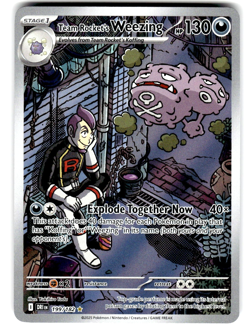 Pokemon Destined Rivals Card 199/182 Team Rocket's Weezing Illustration Rare - Image 1
