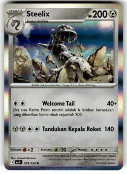 Pokemon Indonesian Mega Evolution Card 093/126 Steelix Holo - Image 1