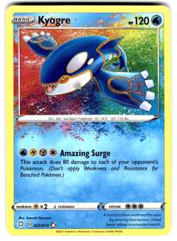 Pokemon Shining Fates Card 021/072 Kyogre - Image 1
