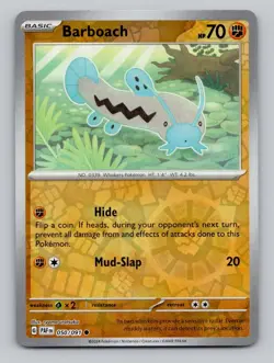 Barboach 050/091 Common Paldean Fates Pokemon Reverse Holo Near Mint - Image 1