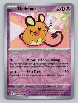 Dedenne 036/091 Common Paldean Fates Pokemon Reverse Holo Near Mint - Image 1