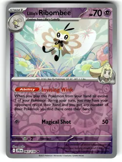 Pokemon SV09 Journey Together Card Lillie's Ribombee 067/159 Reverse Foil - Image 1