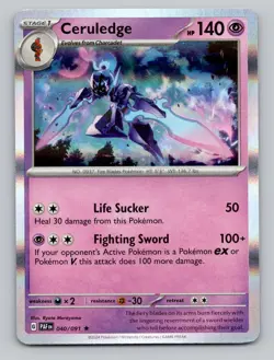 Ceruledge 040/091 Rare Paldean Fates Pokemon Holo Near Mint - Image 1