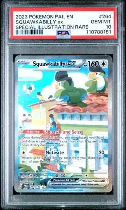 Pokemon Paldea Evolved #264 Squakabilly EX Illustration Rare PSA 10 Gem Mint - Image 1
